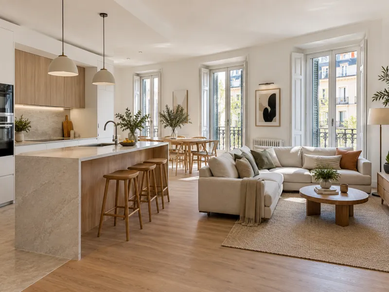 Salón y cocina abiertos tras una reforma integral
